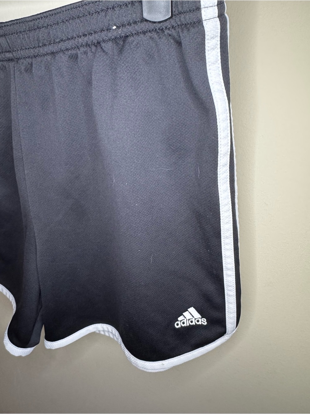 adidas Men’s Black Athletic Shorts with White Trim Accent
